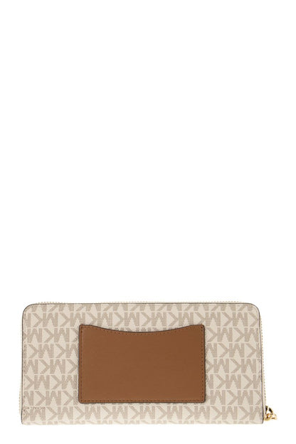 Continental wallet with printed canvas - VOGUERINI