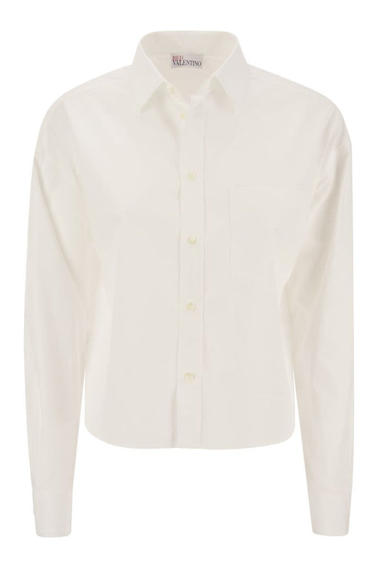 Cropped shirt in cotton poplin - VOGUERINI