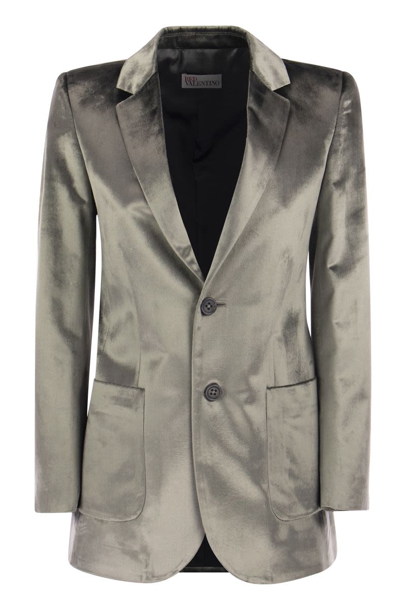 Two-button liquid velvet jacket - VOGUERINI