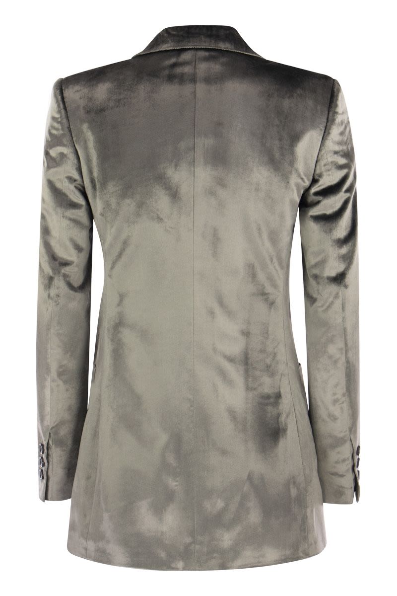 Two-button liquid velvet jacket - VOGUERINI