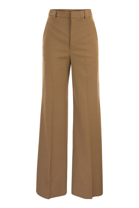 Wide trousers in viscose and wool - VOGUERINI