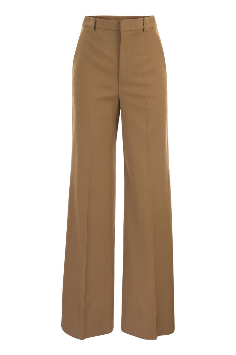 Wide trousers in viscose and wool - VOGUERINI