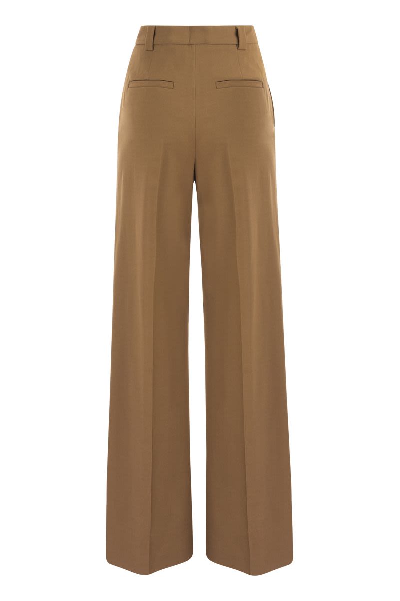 Wide trousers in viscose and wool - VOGUERINI