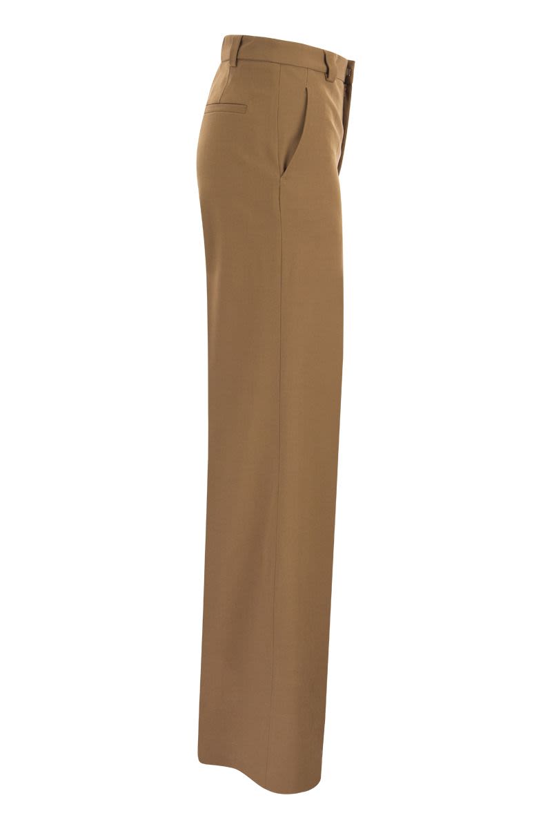 Wide trousers in viscose and wool - VOGUERINI