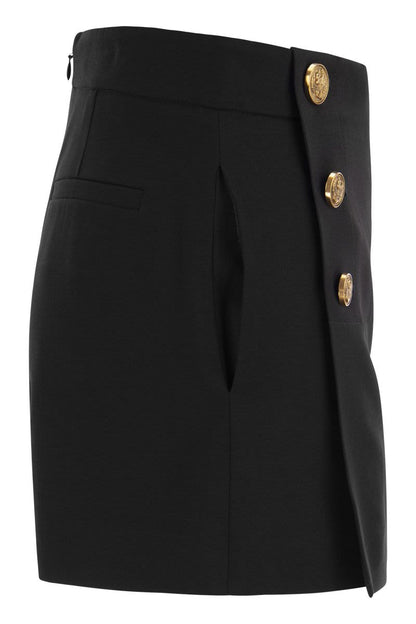 Viscose and wool shorts skirt - VOGUERINI