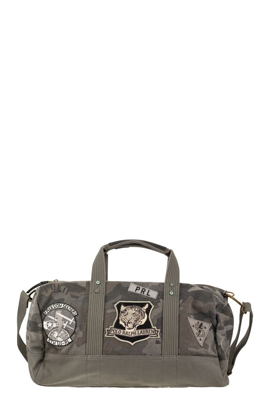 Camouflage canvas duffle bag with tiger - VOGUERINI