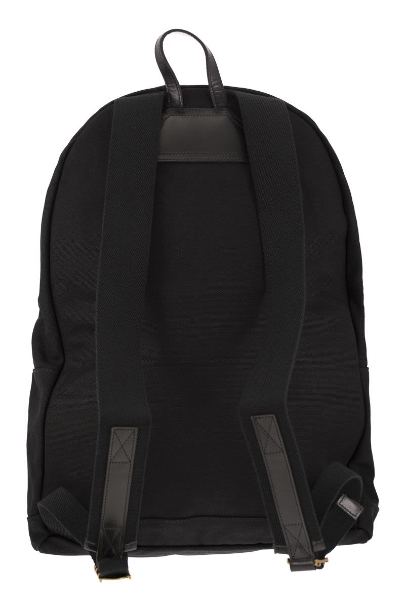 Canvas backpack with embroidered logo