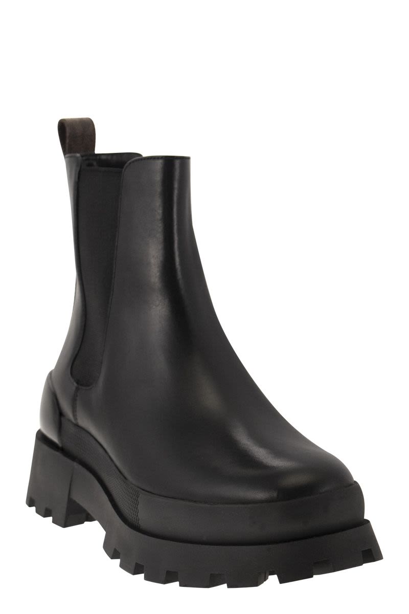 Rowan leather Chelsea boot with logo - VOGUERINI