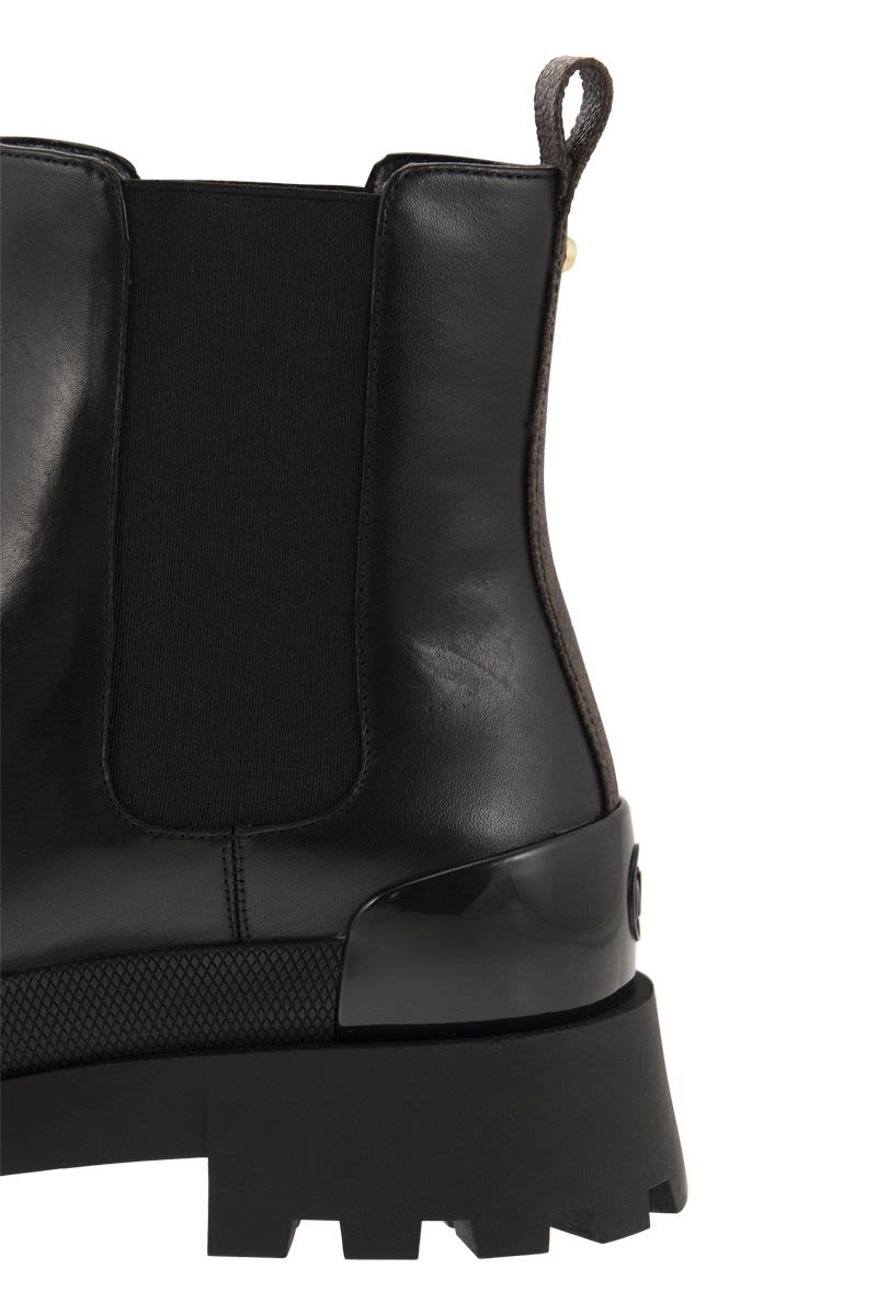 Rowan leather Chelsea boot with logo - VOGUERINI