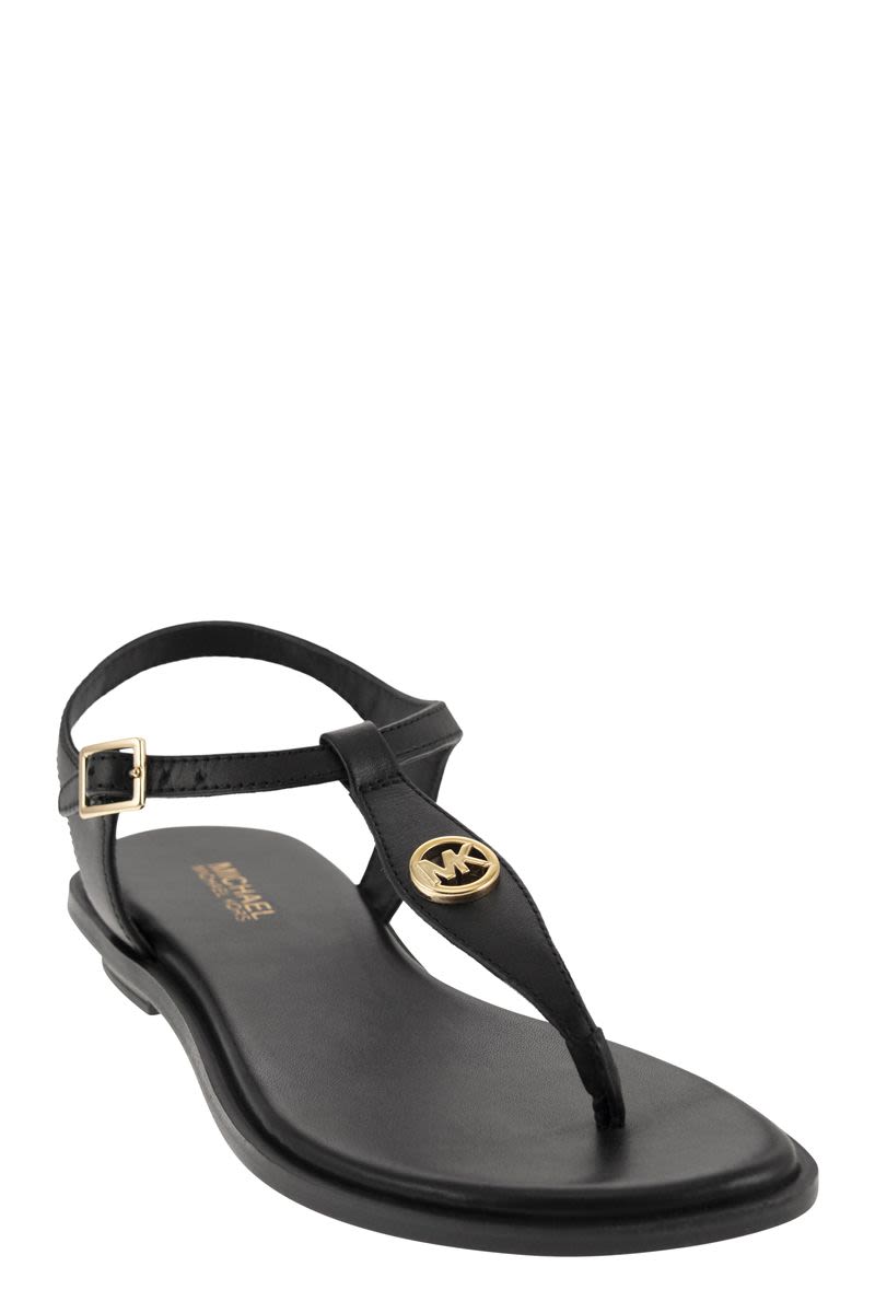 Leather sandal with logo - VOGUERINI