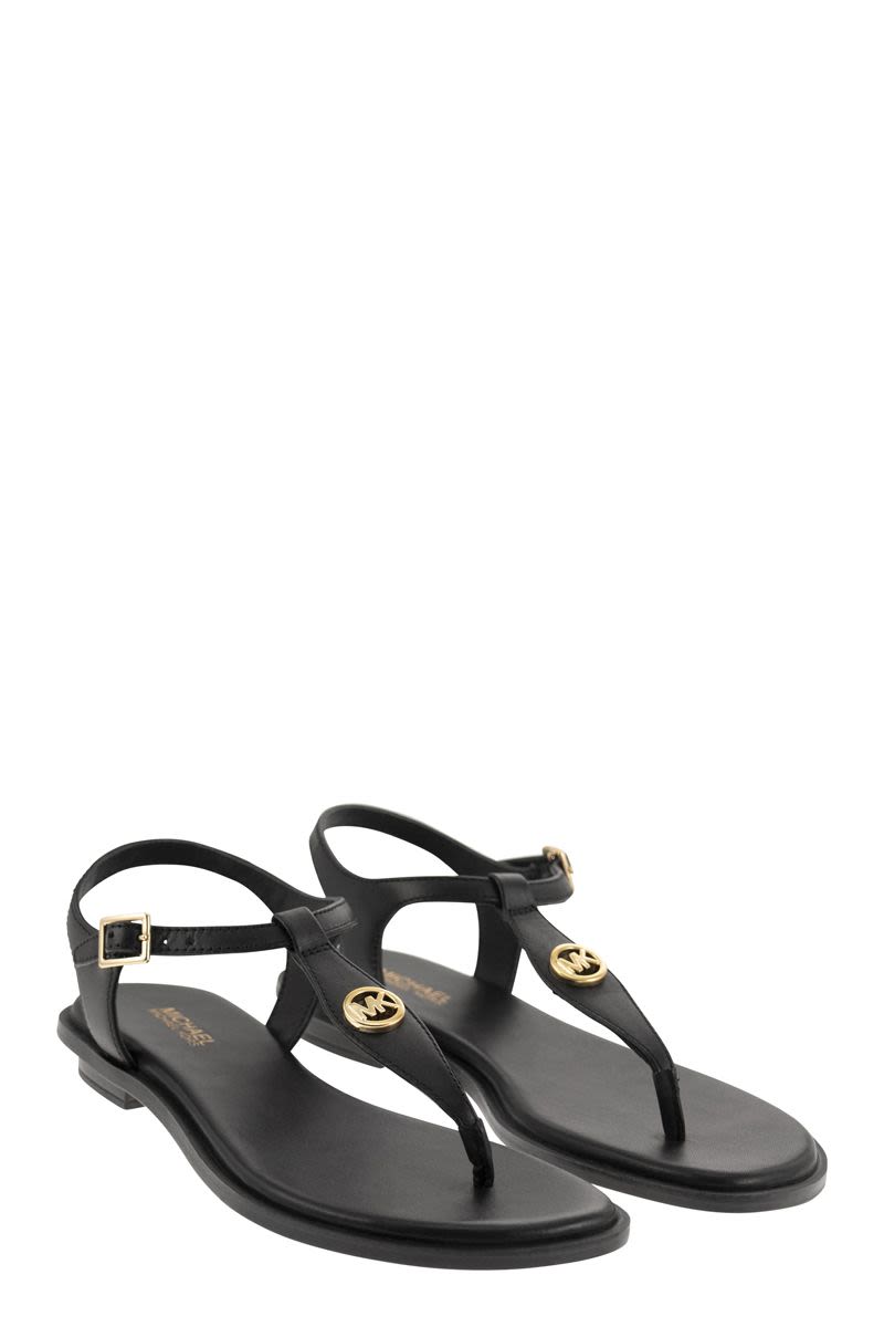 Leather sandal with logo - VOGUERINI