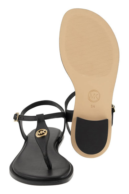 Leather sandal with logo - VOGUERINI