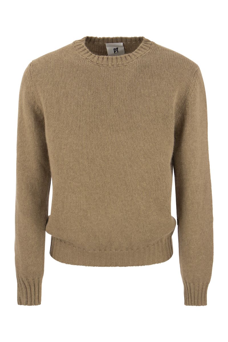 Crew-neck pullover in wool and Angora blend - VOGUERINI