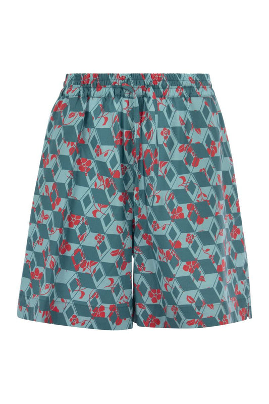 APICE - Cotton Bermuda Shorts with print - VOGUERINI