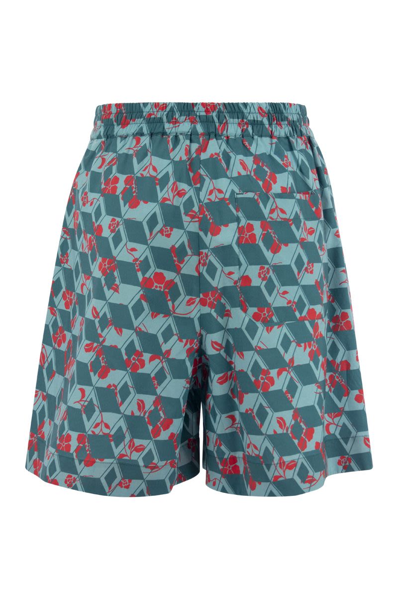 APICE - Cotton Bermuda Shorts with print - VOGUERINI