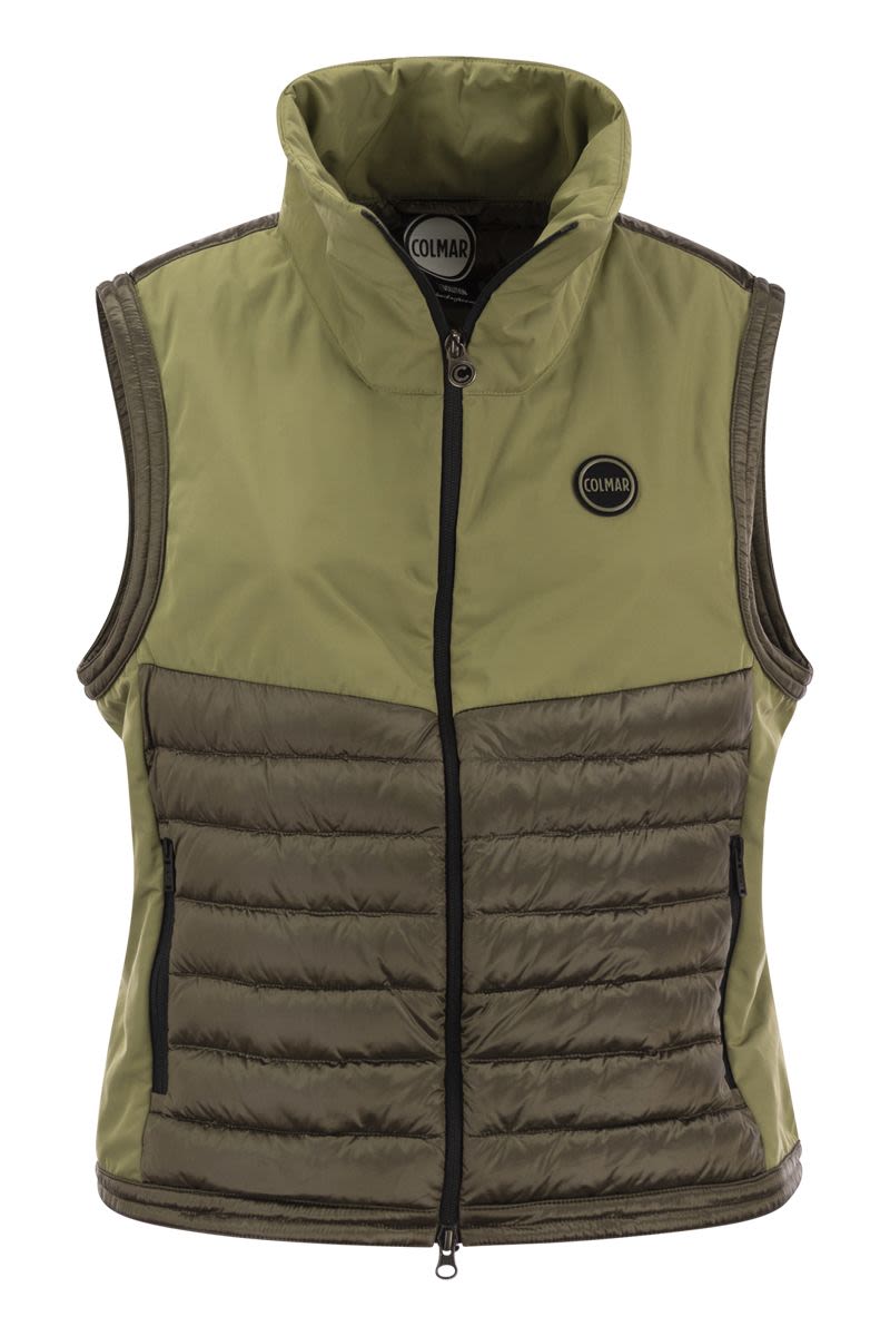 Recycled fabric colourblock waistcoat - VOGUERINI