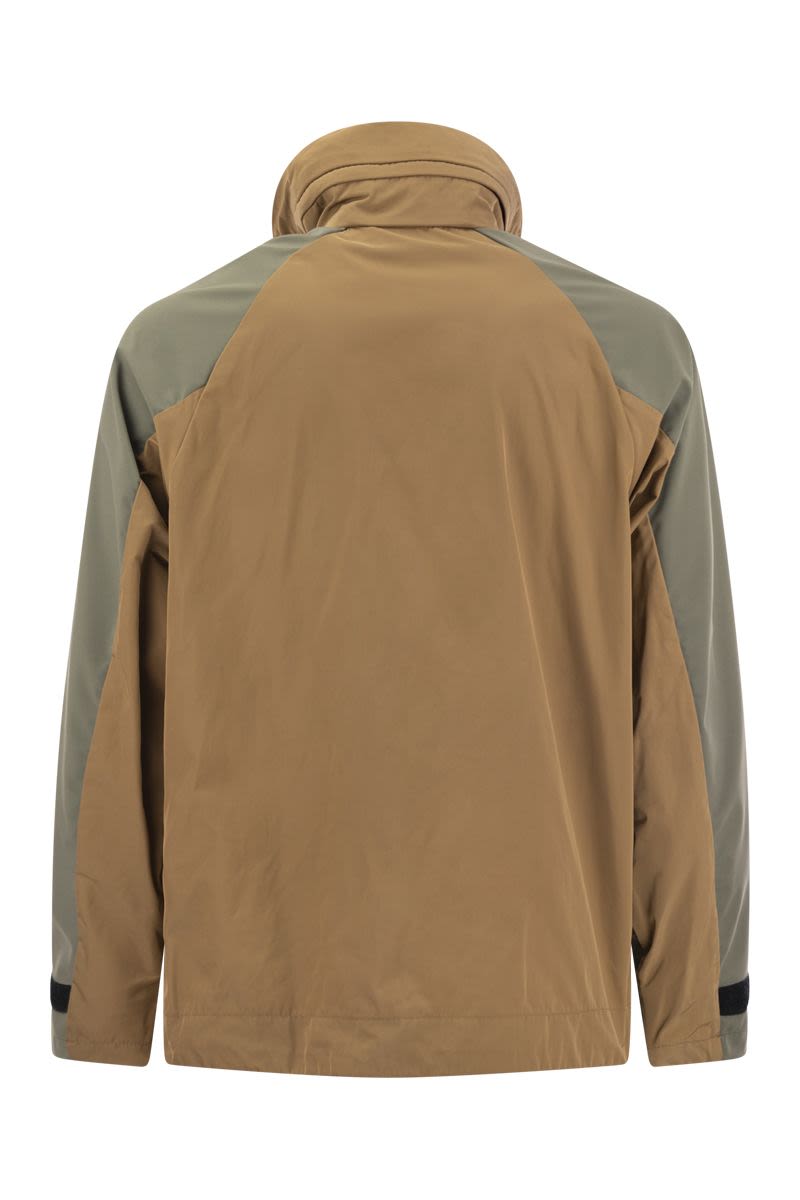 Colourblock jacket with concealed hood - VOGUERINI