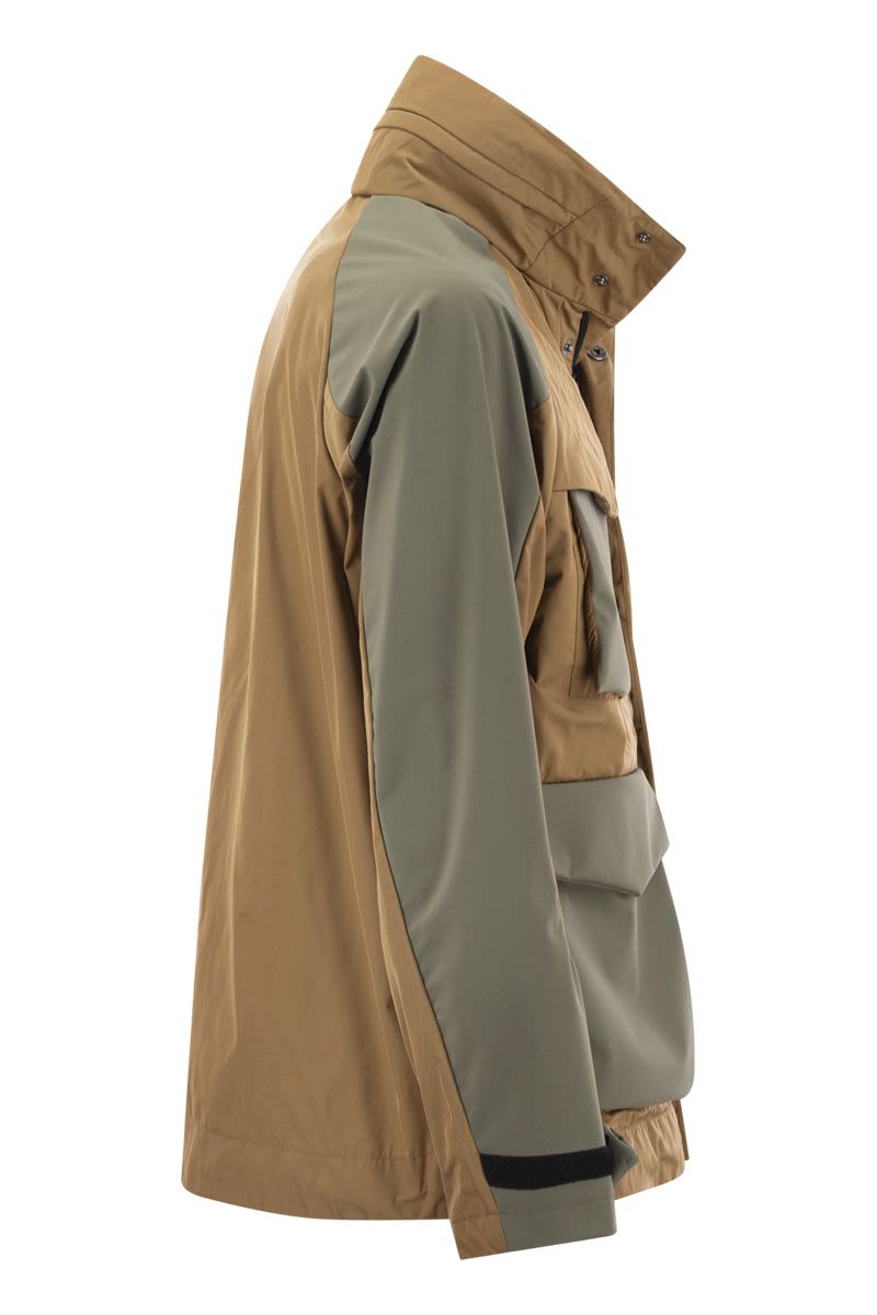 Colourblock jacket with concealed hood - VOGUERINI