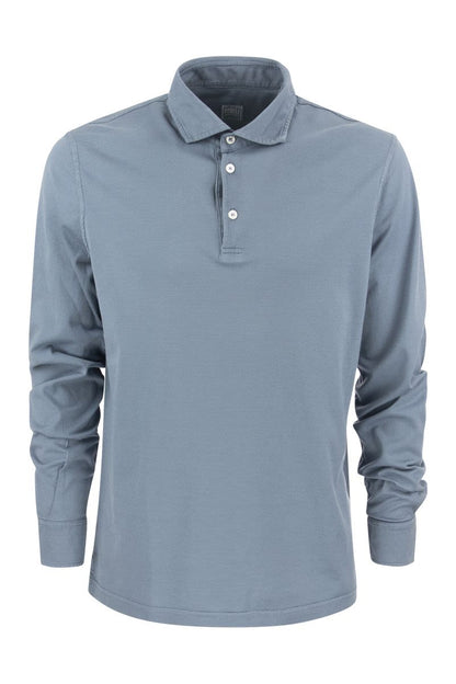 Long-sleeved cotton polo shirt - VOGUERINI