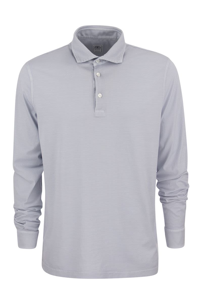 Long-sleeved cotton polo shirt - VOGUERINI