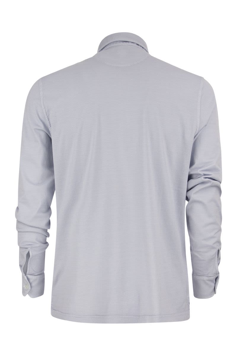 Long-sleeved cotton polo shirt - VOGUERINI