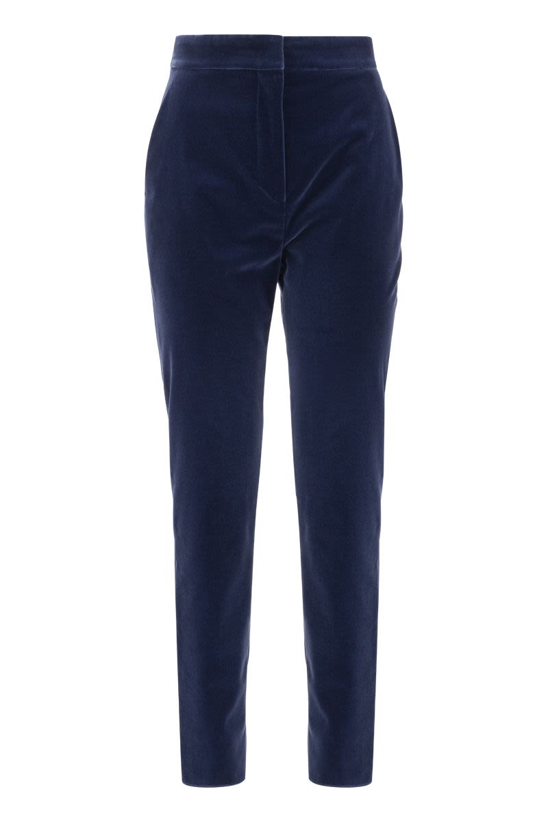 LIVORNO - High Waist Cotton Velvet Trousers - VOGUERINI