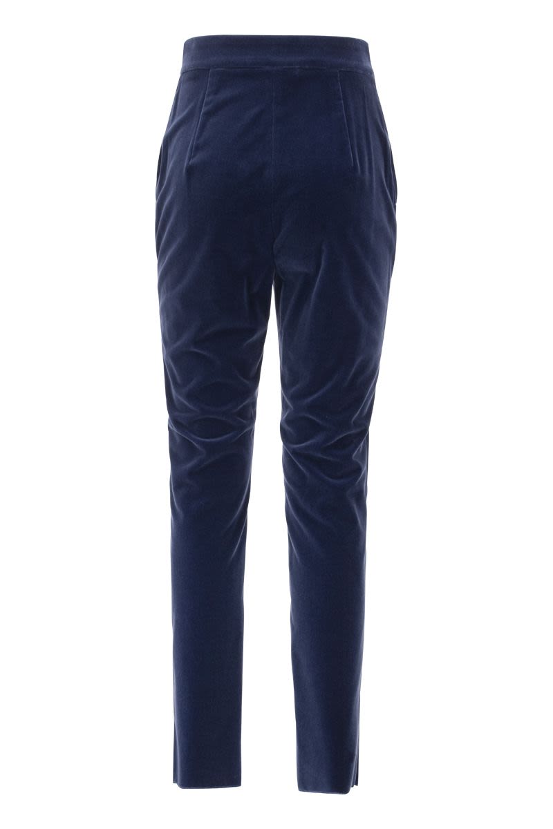 LIVORNO - High Waist Cotton Velvet Trousers - VOGUERINI