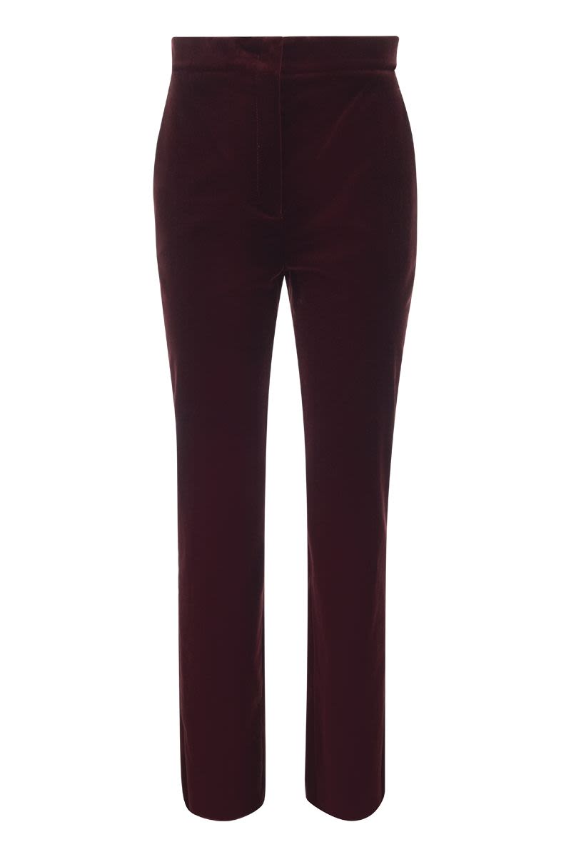 LIVORNO - High Waist Cotton Velvet Trousers - VOGUERINI