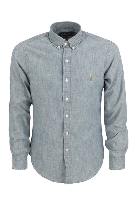 Slim-Fit Chambray Shirt - VOGUERINI