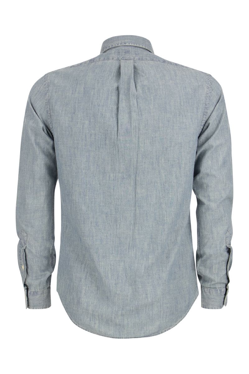 Slim-Fit Chambray Shirt - VOGUERINI