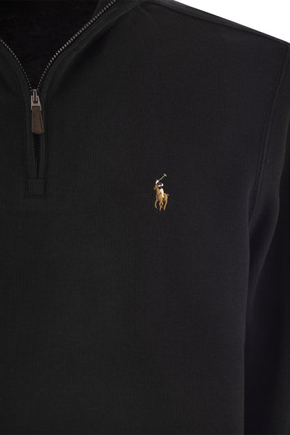 Ribbed pullover with zip - VOGUERINI