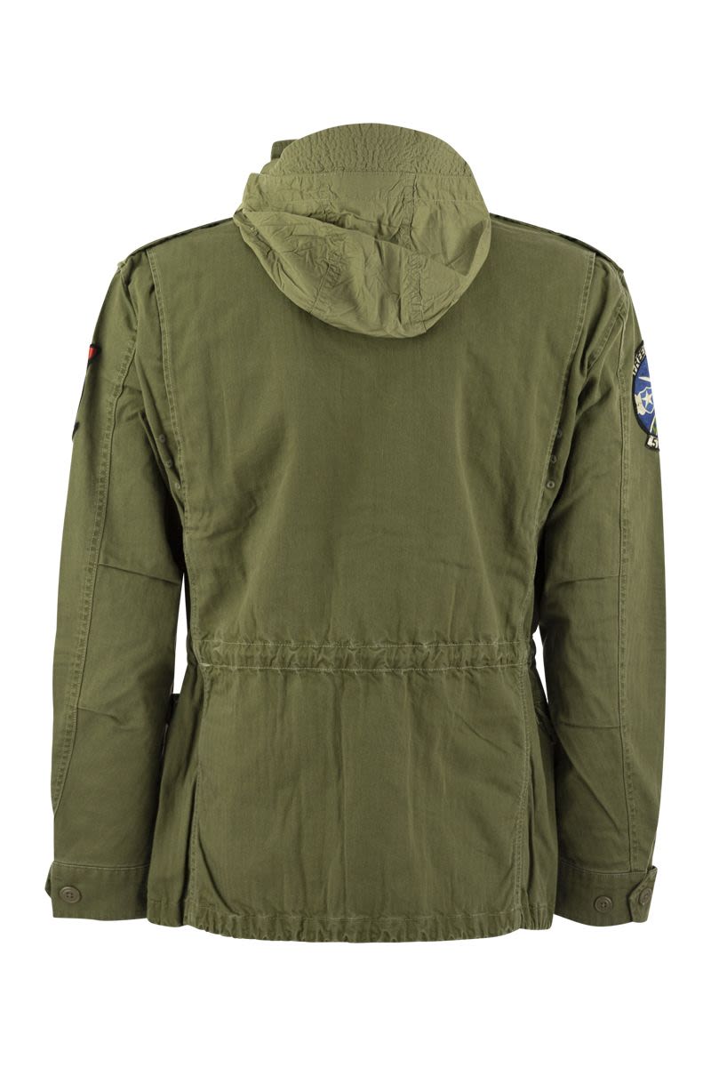 Iconic military jacket with patch