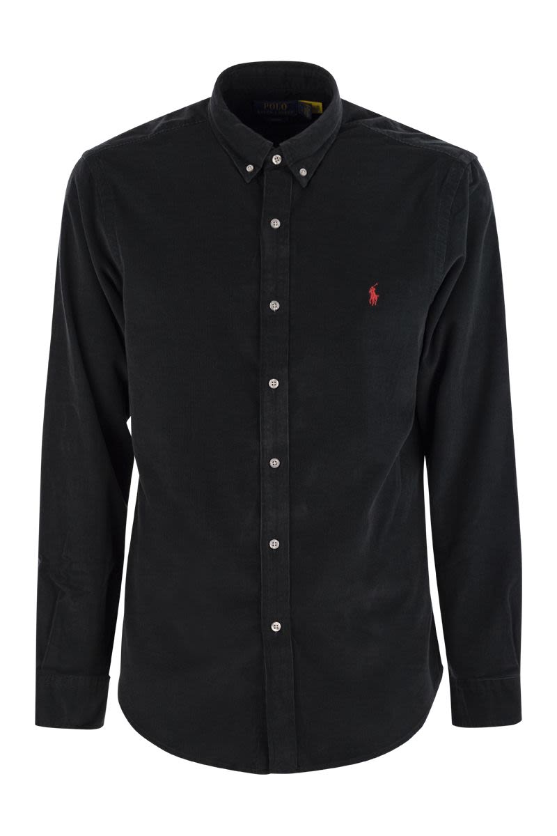 Slim-Fit Velvet Shirt - VOGUERINI