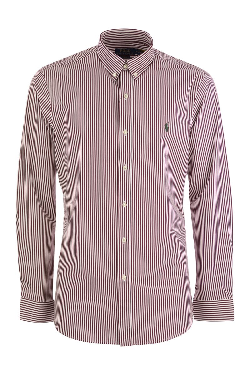 Slim-Fit striped stretch poplin shirt - VOGUERINI