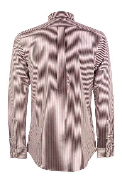 Slim-Fit striped stretch poplin shirt - VOGUERINI