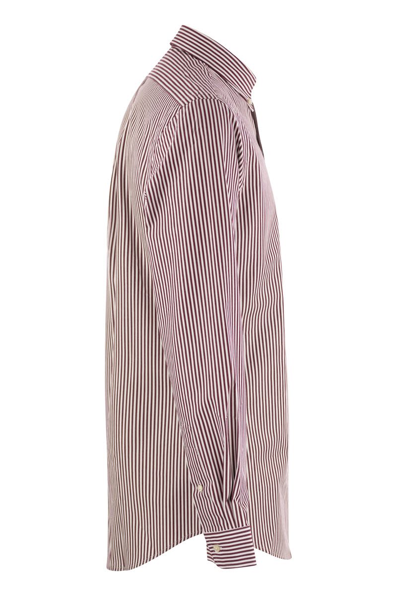 Slim-Fit striped stretch poplin shirt - VOGUERINI