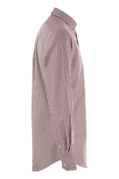 Slim-Fit striped stretch poplin shirt - VOGUERINI