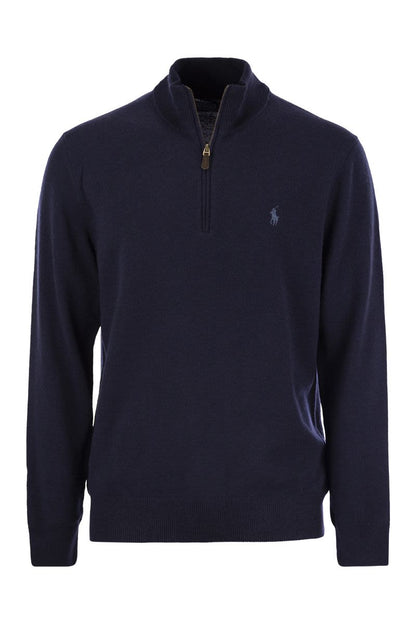 Wool pullover with half zip - VOGUERINI