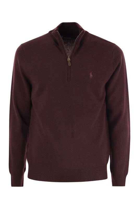 Wool pullover with half zip - VOGUERINI