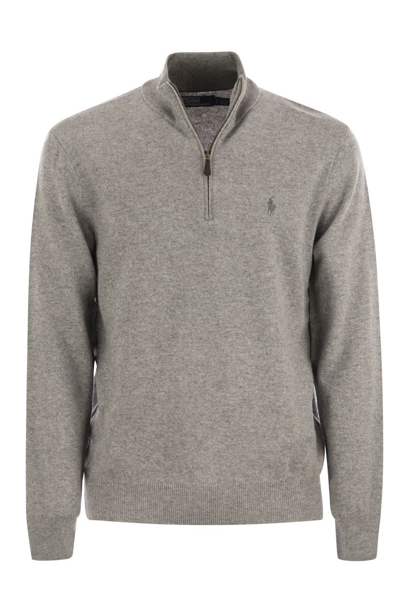 Wool pullover with half zip - VOGUERINI