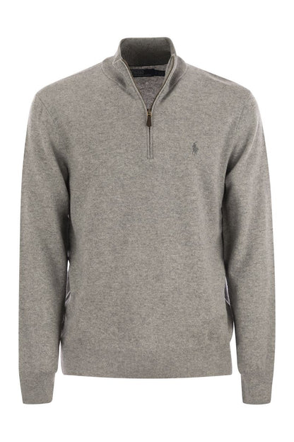 Wool pullover with half zip - VOGUERINI