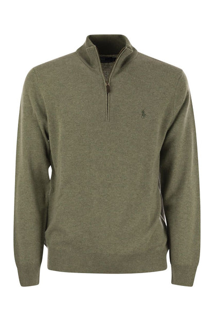 Wool pullover with half zip - VOGUERINI