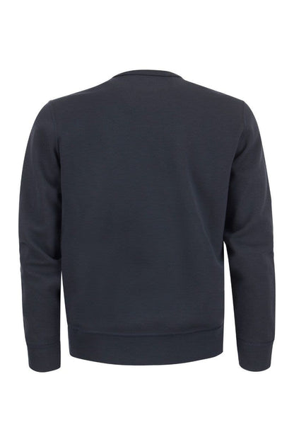 Double knit crew neck sweatshirt