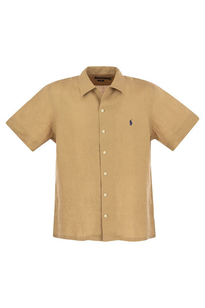 Short-sleeved linen shirt - VOGUERINI