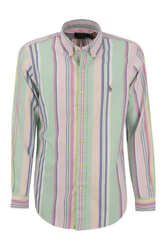 Custom-Fit Striped Oxford Shirt - VOGUERINI