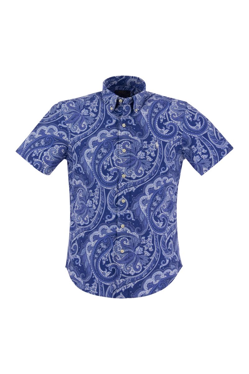 Short-sleeved shirt with cashmere pattern - VOGUERINI