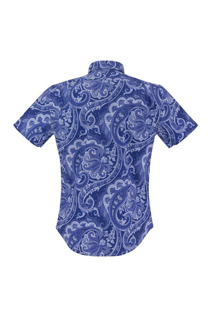 Short-sleeved shirt with cashmere pattern - VOGUERINI