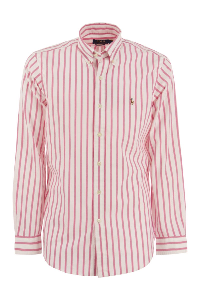 Custom-Fit Striped Oxford Shirt - VOGUERINI