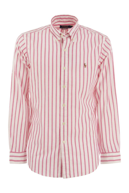 Custom-Fit Striped Oxford Shirt - VOGUERINI