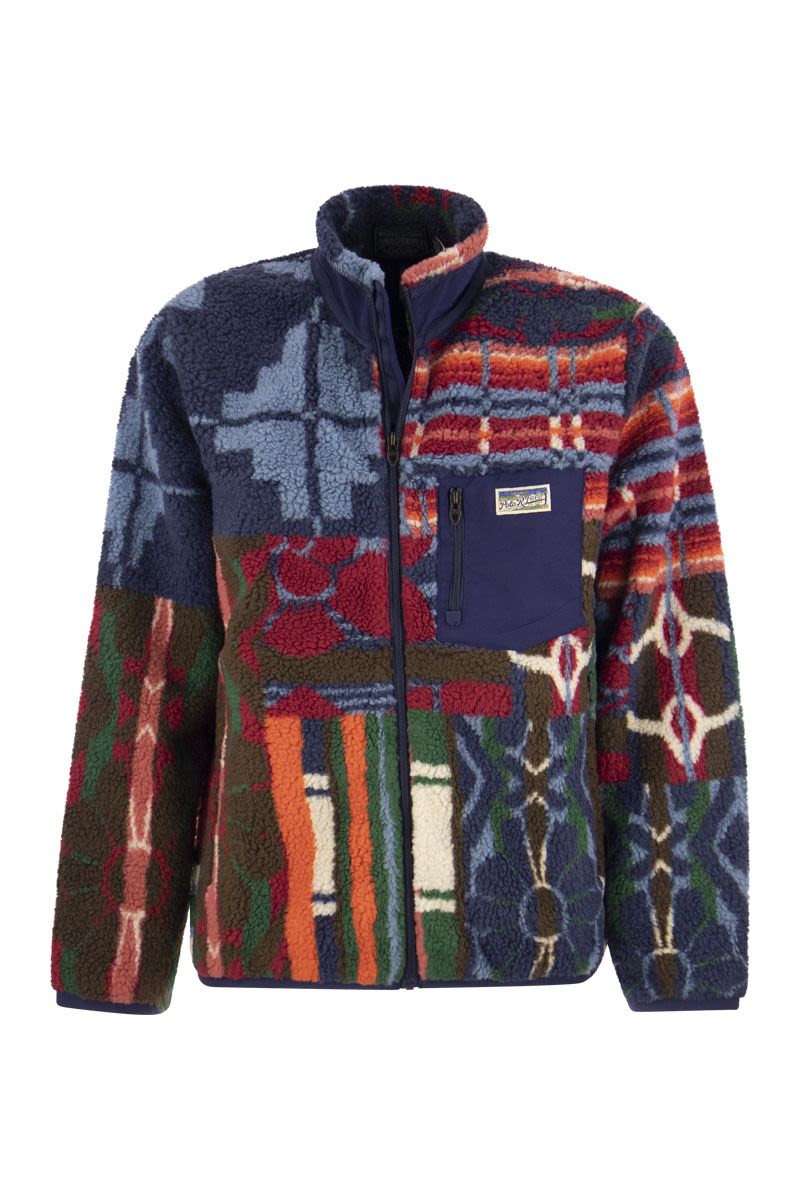 Fleece jacket with patchwork pattern - VOGUERINI